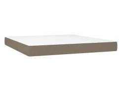 Online Cama box spring colchón y luces LED tela gris taupe 180x200 cm Somier - 180X200Cm