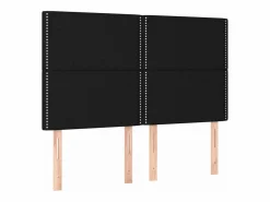 Clicnbuy Cama box spring colchón y luces LED tela negro 140x190 cm