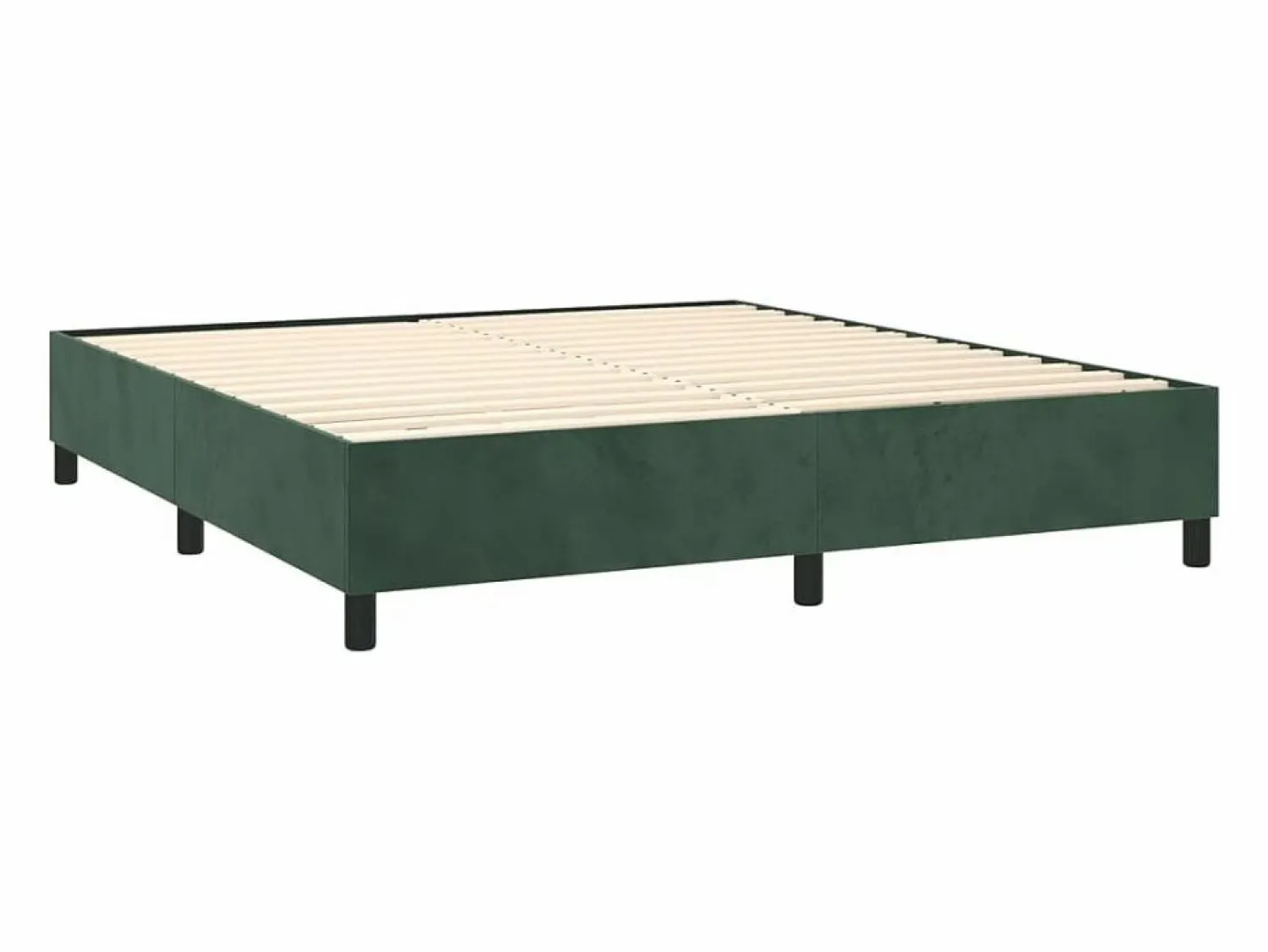 Clicnbuy Cama box spring colchón y LED terciopelo oscuro 160x200cm