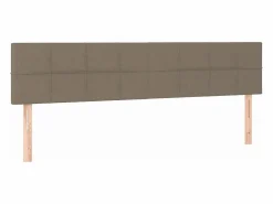 Clearance Cama box spring colchón y luces LED tela gris taupe 180x200 cm Somier - 180X200Cm