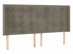 Clicnbuy Cama box spring colchón y luces LED tela gris taupe 180x200 cm