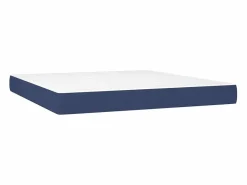 Best Clicnbuy Cama box spring colchón y luces LED tela azul 180x200 cm