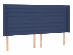 Best Clicnbuy Cama box spring colchón y luces LED tela azul 180x200 cm
