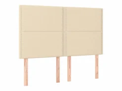 Sale Clicnbuy Cama box spring colchón y luces LED tela crema 140x190 cm