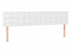 Clicnbuy Cama box spring colchón y LED cuero sintético blanco 120x190 cm