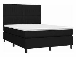 Best Cama box spring colchón y luces LED tela negro 140x190 cm Somier - 140X190Cm