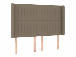 Best Clicnbuy Cama box spring colchón y luces LED tela gris taupe 140x200 cm