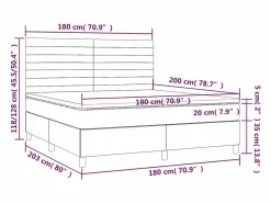 Clicnbuy Cama box spring colchón y luces LED tela azul 180x200 cm