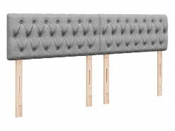 Clicnbuy Cama box spring con colchón tela claro 180x200 cm Gris