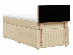 Best Clicnbuy Cama box spring con colchón tela color 90x190 cm Crema