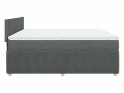 Clicnbuy Cama box spring con colchón tela oscuro 180x200 cm