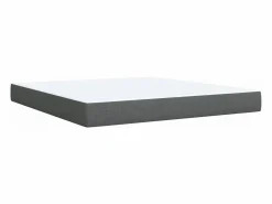 Clicnbuy Cama box spring con colchón tela oscuro 180x200 cm