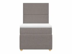 Clearance Cama box spring con colchón tela gris taupe 90x190 cm Somier - 90X190Cm