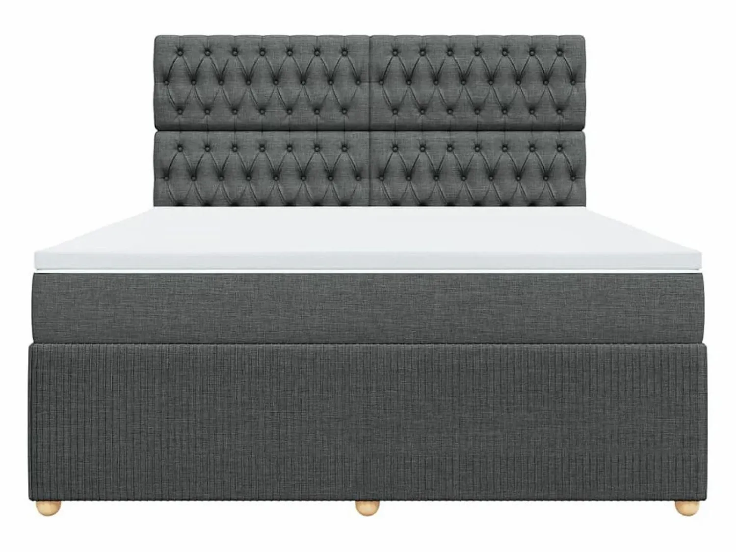 Online Clicnbuy Cama box spring con colchón tela oscuro 180x200 cm Gris