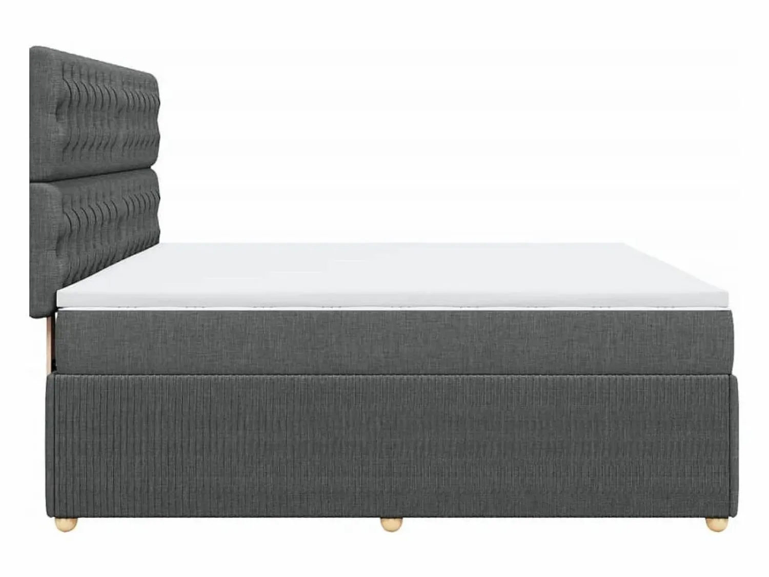Online Clicnbuy Cama box spring con colchón tela oscuro 180x200 cm Gris