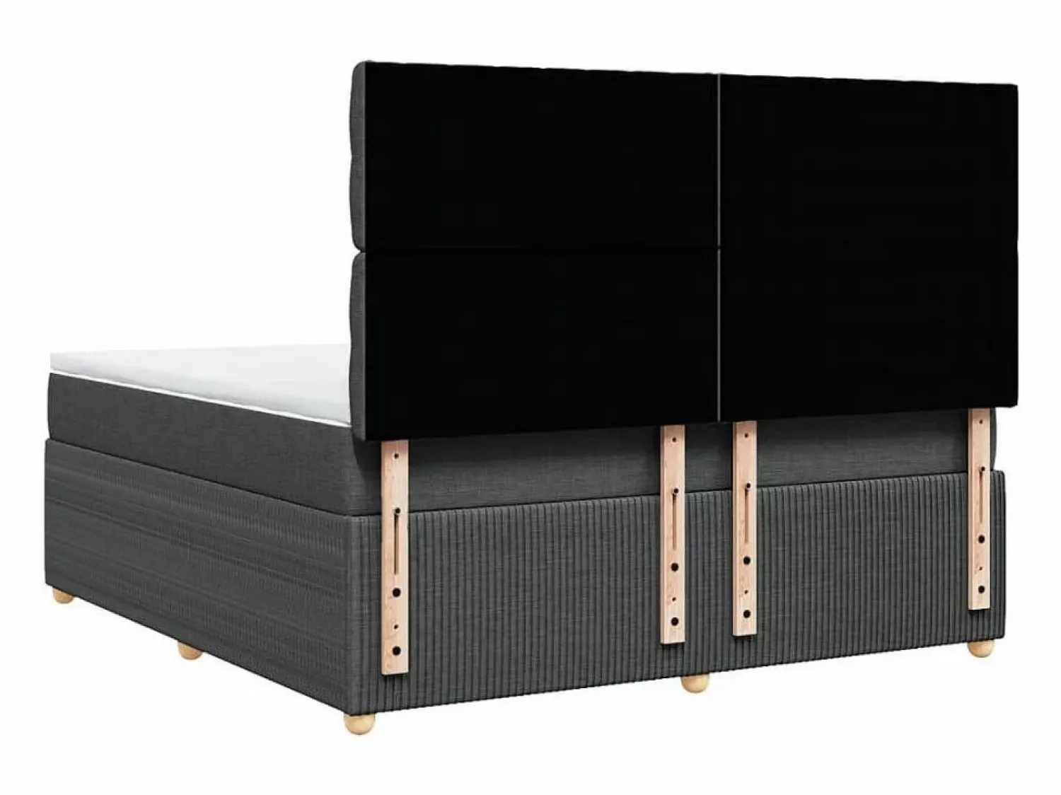 Online Clicnbuy Cama box spring con colchón tela oscuro 180x200 cm Gris