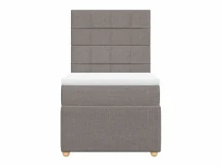 New Clicnbuy Cama box spring con colchón tela gris taupe 90x190 cm Topo