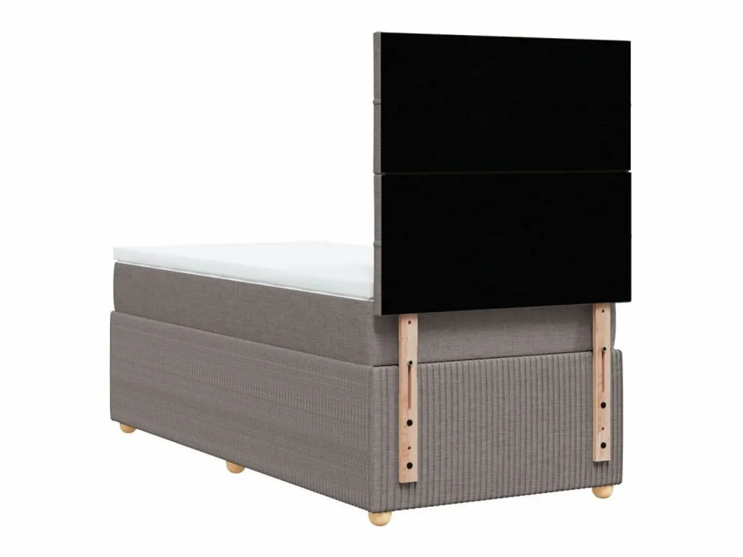 New Clicnbuy Cama box spring con colchón tela gris taupe 90x190 cm Topo