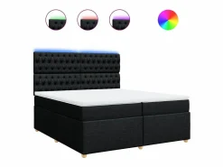 Clicnbuy Cama box spring con colchón tela 200x200 cm