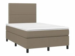 Hot Clicnbuy Cama box spring con colchón tela gris taupe 120x190 cm
