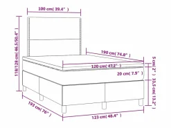 Hot Clicnbuy Cama box spring con colchón tela gris taupe 120x190 cm