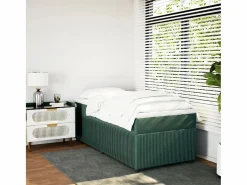 Outlet Clicnbuy Cama box spring con colchón terciopelo oscuro 90x190 cm Verde