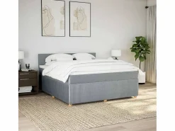 Discount Cama box spring con colchón tela claro 180x200 cm Somier - 180X200Cm