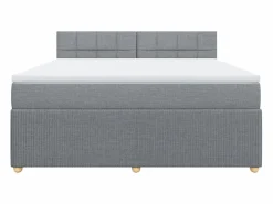 Discount Cama box spring con colchón tela claro 180x200 cm Somier - 180X200Cm