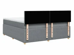 Discount Cama box spring con colchón tela claro 180x200 cm Somier - 180X200Cm