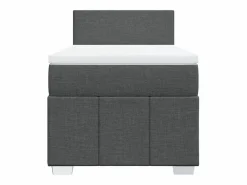 Clicnbuy Cama box spring con colchón tela oscuro 90x190 cm