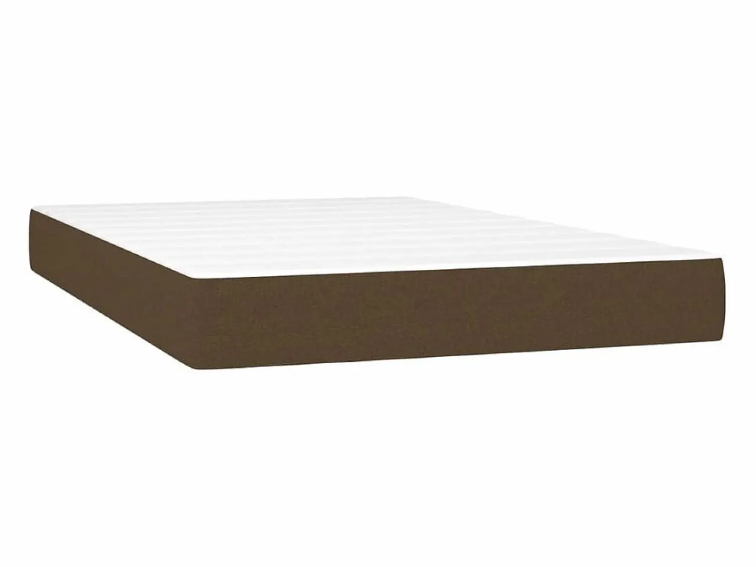 Clicnbuy Cama box spring con colchón y LED tela marrón oscuro 120x200 cm