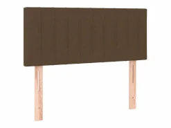 Clicnbuy Cama box spring con colchón y LED tela marrón oscuro 120x200 cm