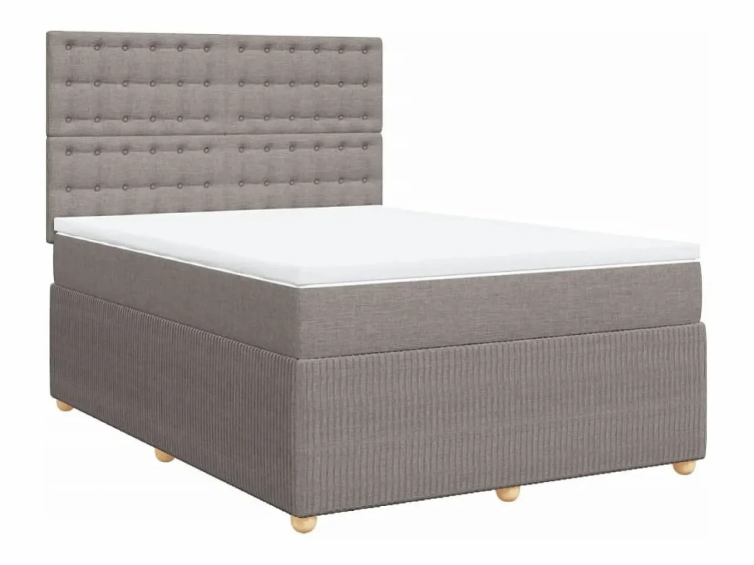 Clicnbuy Cama box spring con colchón tela gris taupe 140x200 cm