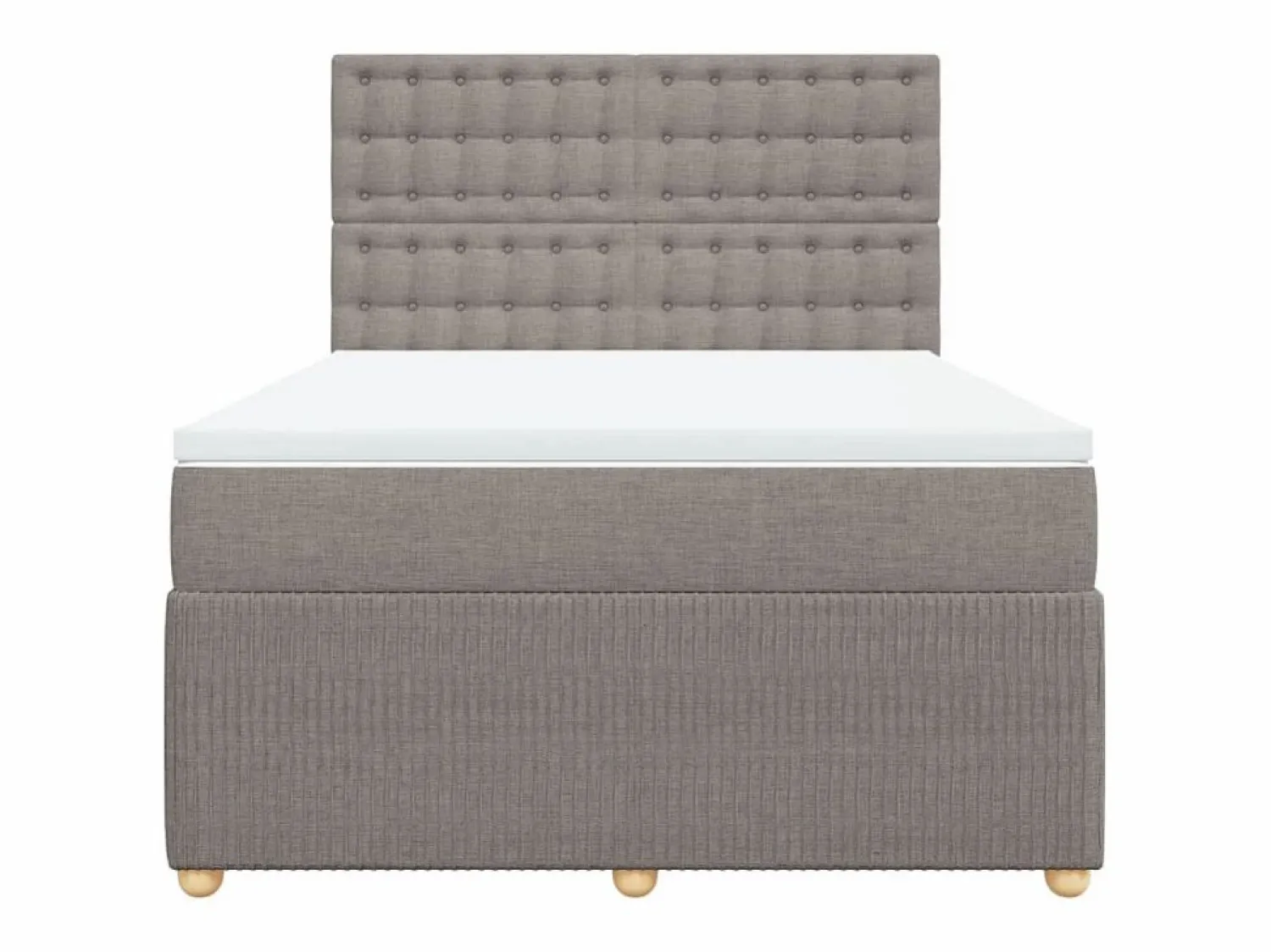 Clicnbuy Cama box spring con colchón tela gris taupe 140x200 cm