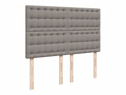 Clicnbuy Cama box spring con colchón tela gris taupe 140x200 cm
