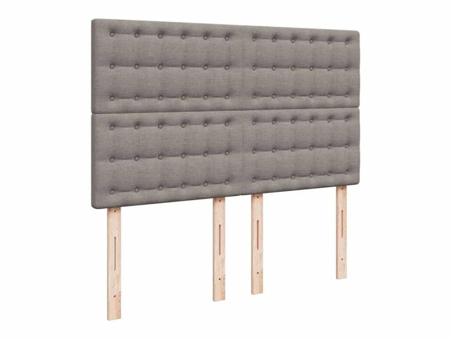 Clicnbuy Cama box spring con colchón tela gris taupe 140x200 cm