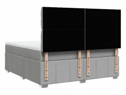 Hot Cama box spring con colchón tela claro 180x200 cm Base De Cama De Láminas|Somier - 180X200Cm
