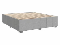 Hot Cama box spring con colchón tela claro 180x200 cm Base De Cama De Láminas|Somier - 180X200Cm
