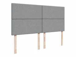 Clicnbuy Cama box spring con colchón tela claro 180x200 cm
