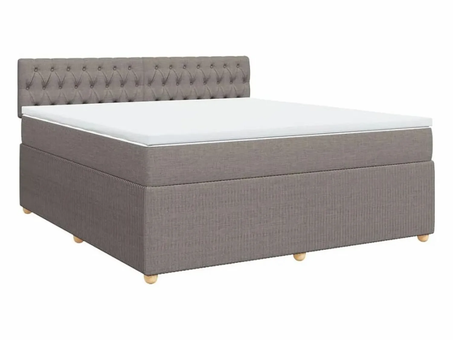 Outlet Clicnbuy Cama box spring con colchón tela gris taupe 180x200 cm Topo