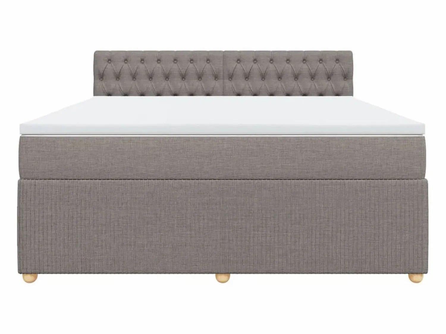 Outlet Clicnbuy Cama box spring con colchón tela gris taupe 180x200 cm Topo