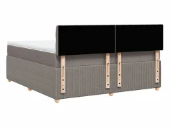 Outlet Clicnbuy Cama box spring con colchón tela gris taupe 180x200 cm Topo