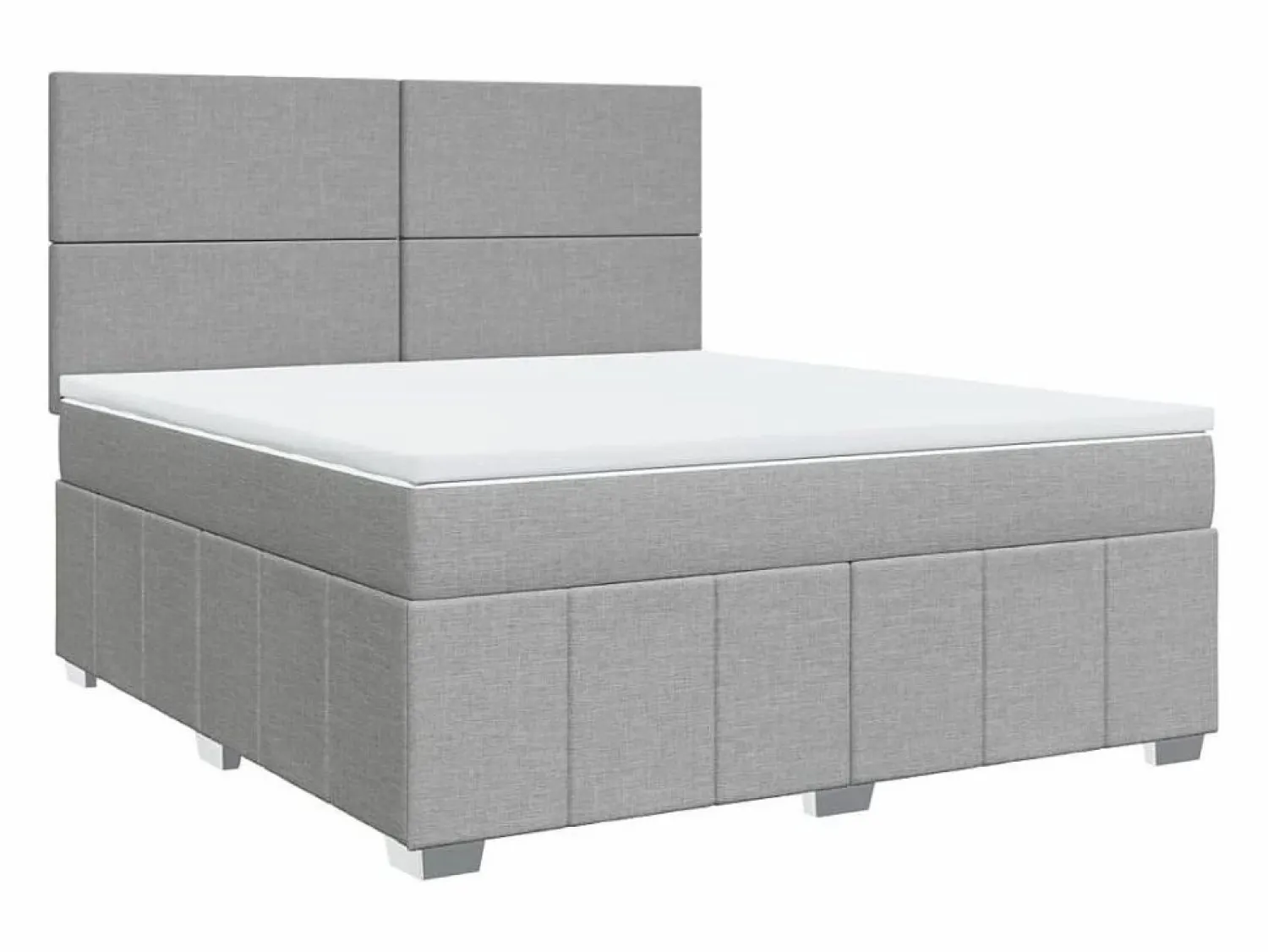 Discount Clicnbuy Cama box spring con colchón tela claro 180x200 cm Gris