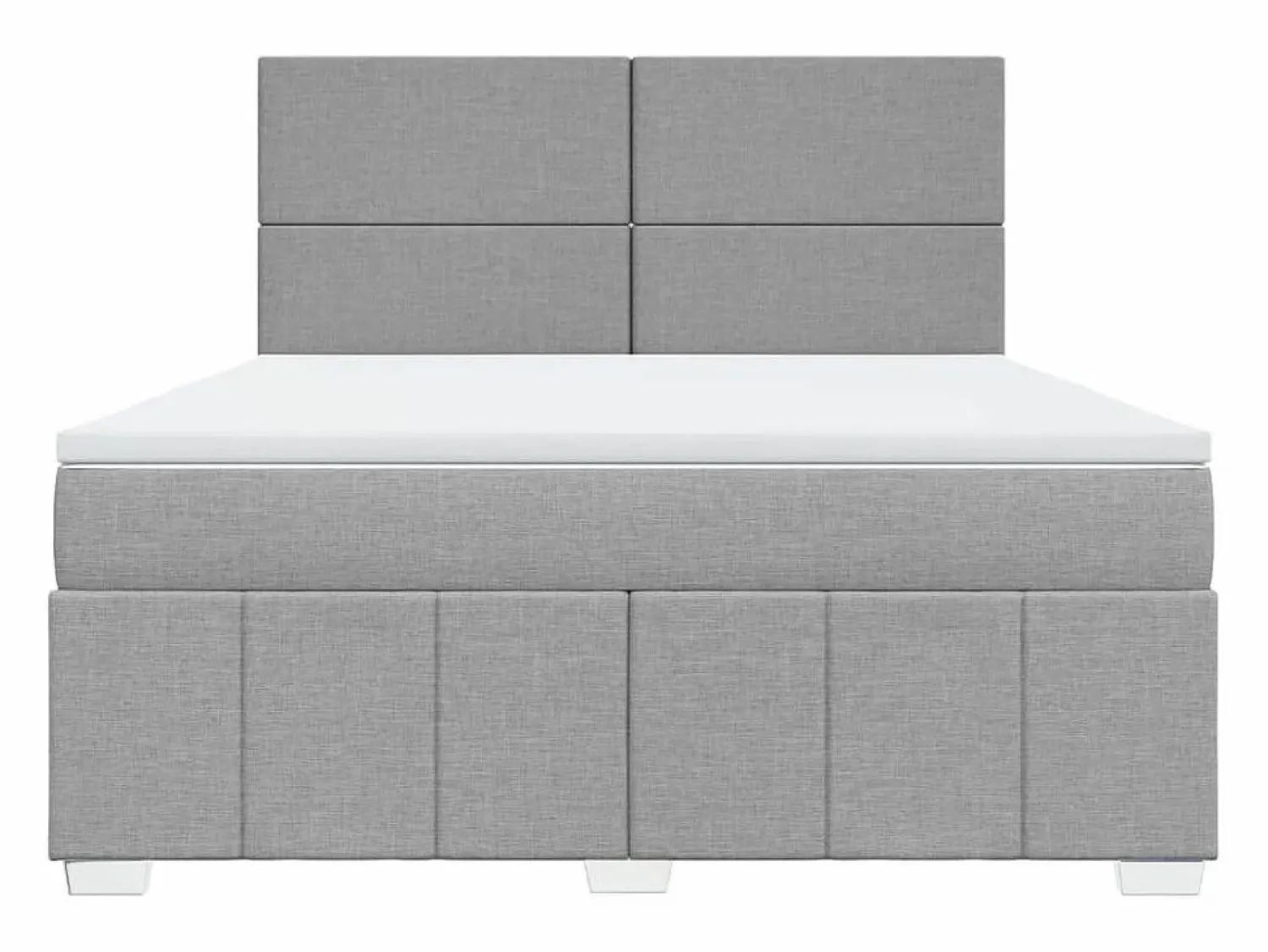 Discount Clicnbuy Cama box spring con colchón tela claro 180x200 cm Gris