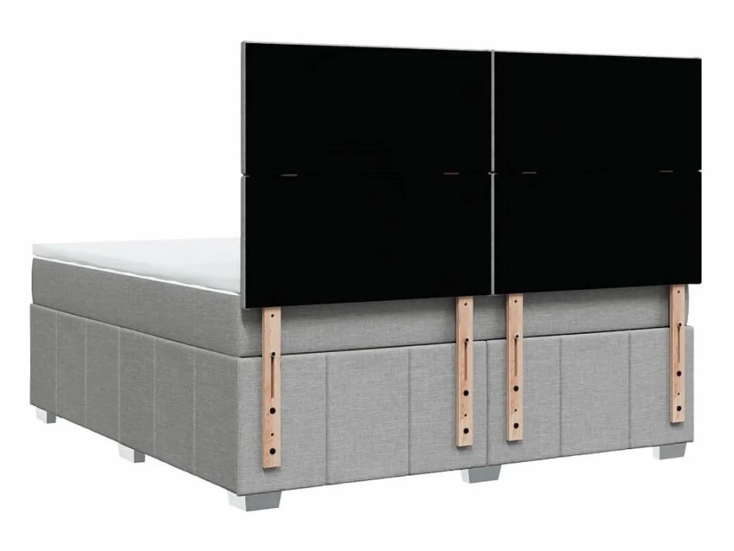 Discount Clicnbuy Cama box spring con colchón tela claro 180x200 cm Gris