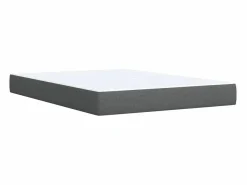 Clicnbuy Cama box spring con colchón tela oscuro 140x190 cm