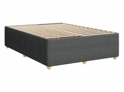 Clicnbuy Cama box spring con colchón tela oscuro 140x190 cm