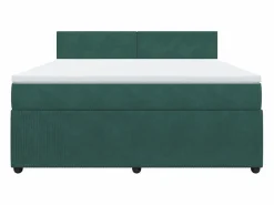 Hot Cama box spring con colchón terciopelo oscuro 180x200 cm Somier - 180X200Cm