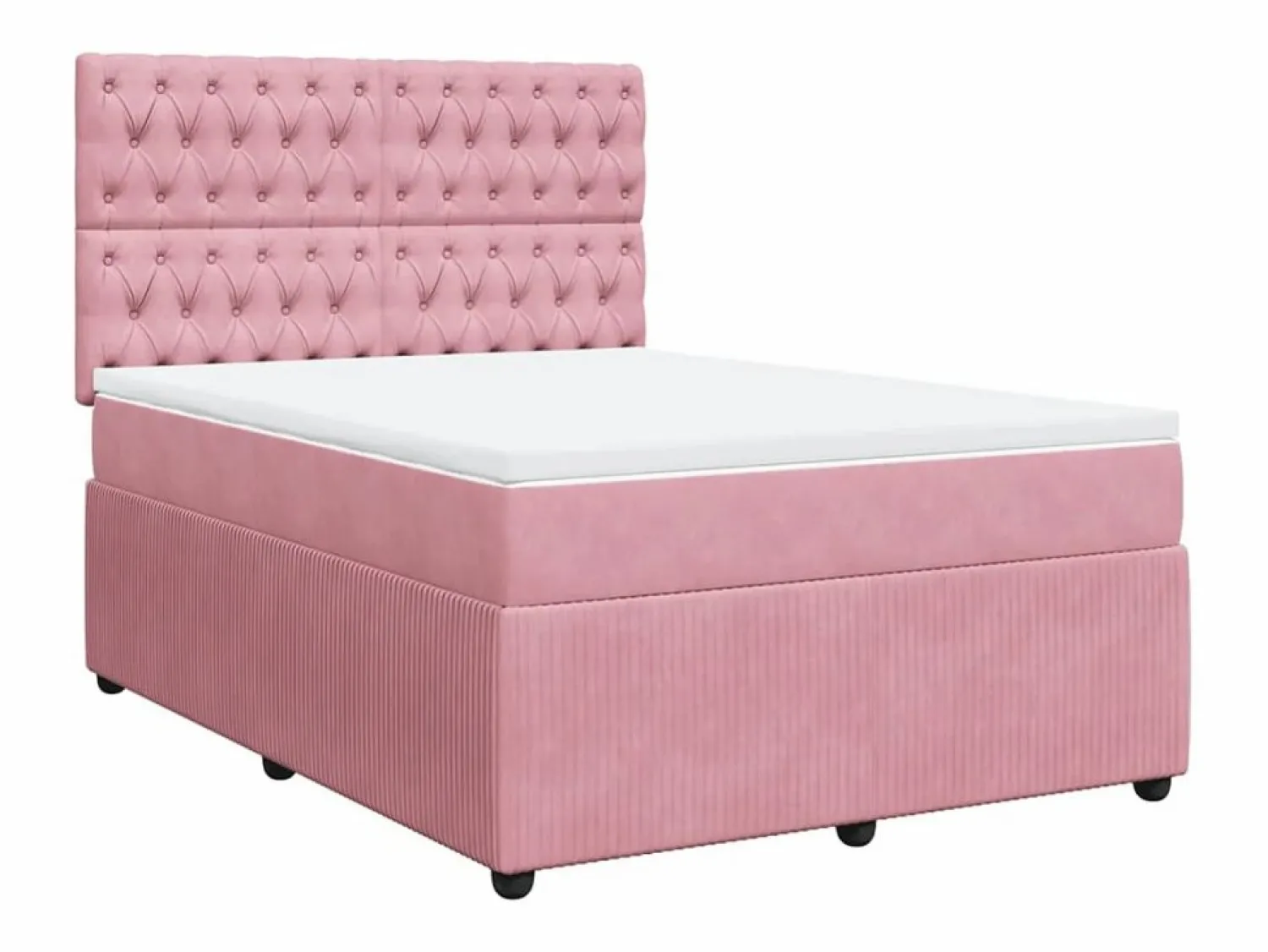 Discount Clicnbuy Cama box spring con colchón terciopelo 160x200 cm Rosa