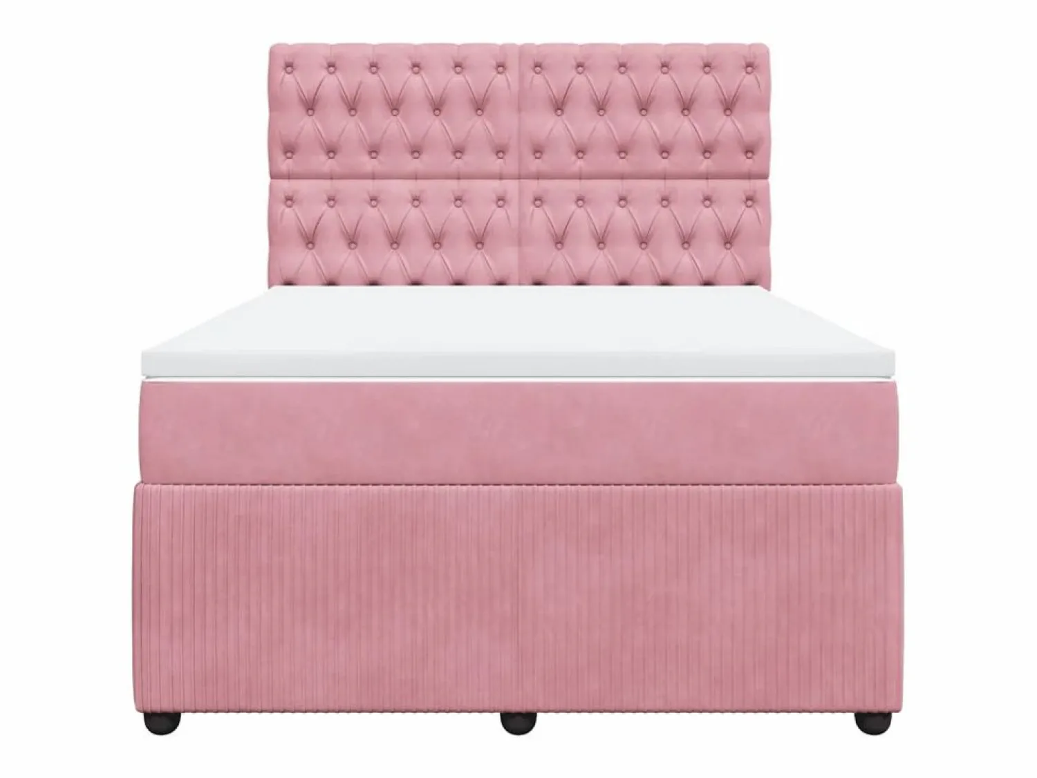 Discount Clicnbuy Cama box spring con colchón terciopelo 160x200 cm Rosa